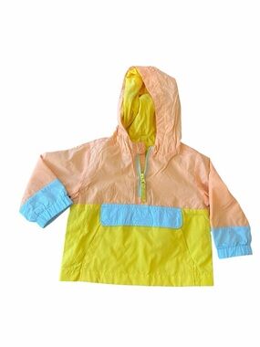 Cat & Jack Peach, Yellow & Light Blue Hooded Anorak